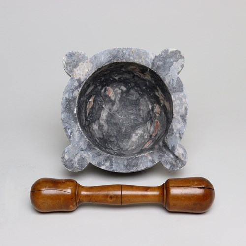 Small, Grey & Pink Marble Mortar