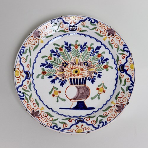 18Th Century, Polychrome, Dutch Delft Plate