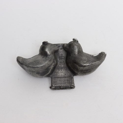 Small Pewter Mould In The Shape Of Two Ducks