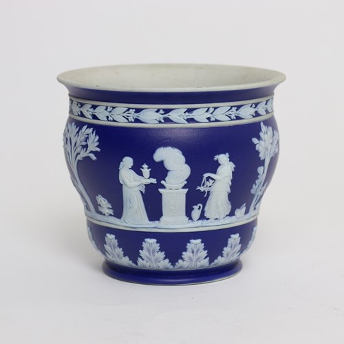 Small, Wedgwood, Blue Jasper Jardiniere