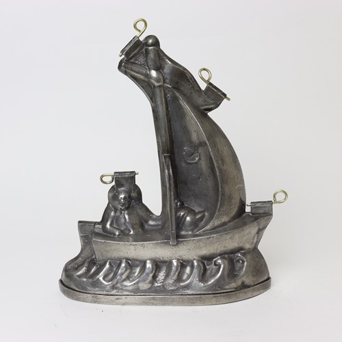 Large Pewter Mould In The Shape Of A Yacht