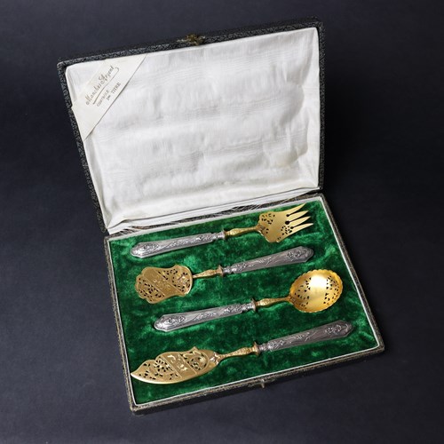 Set Of French Silver Cake Servers