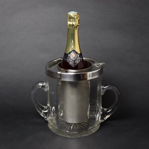 French Crystal Wine Cooler With Liner