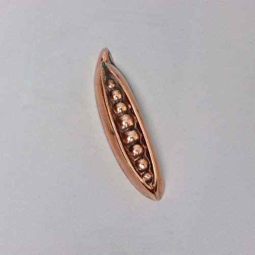 Miniature Copper Mould In The Shape Of A Peapod