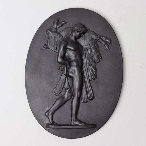 Wedgwood Basalt Plaque "Hercules And The Erymanthian Boar"