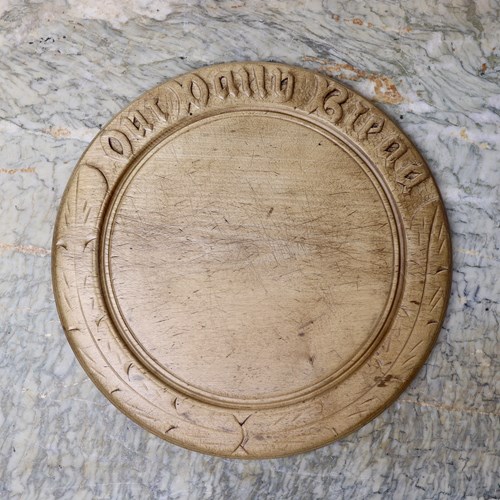 Beechwood Breadboard Carved "Our Daily Bread"