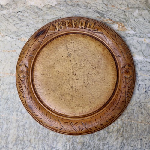 Beechwood Breadboard Carved With "Bread"