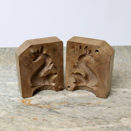 Wooden Butter Mould Carved With A Sturgeon