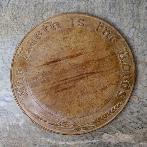 Sycamore Breadboard Carved With Religious Motto