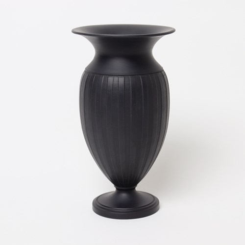 Engine Turned, Wedgwood Black Basalt Vase