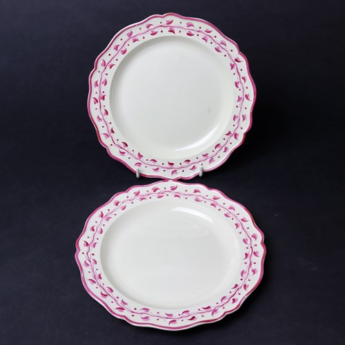 Hand Painted, Wedgwood Creamware Plates