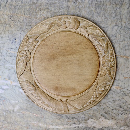 Deeply Carved, 19Th Century Sycamore Breadboard