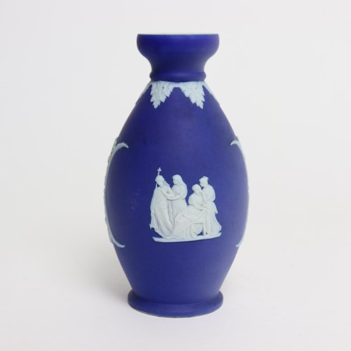 Small Wedgwood Dark Blue Jasper Bud Vase