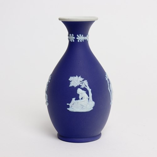 Wedgwood Dark Blue Jasper Bud Vase