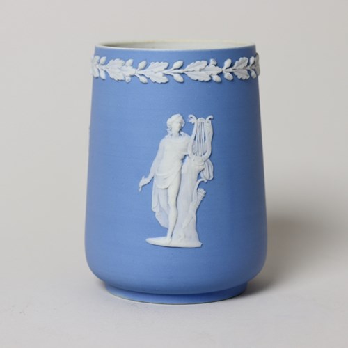 Small, 19Th Century Wedgwood Pale Blue Jasper Vase