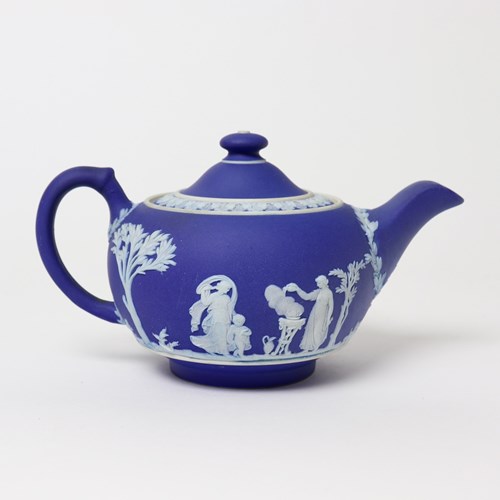 Wedgwood Dark Blue Jasper Teapot