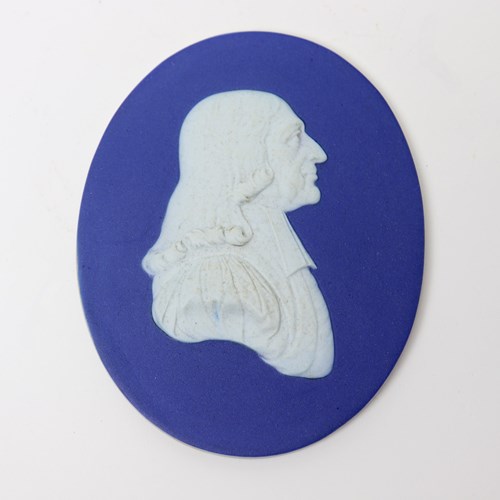 Wedgwood Dark Blue Jasper Portrait Medallion Of John Wesley