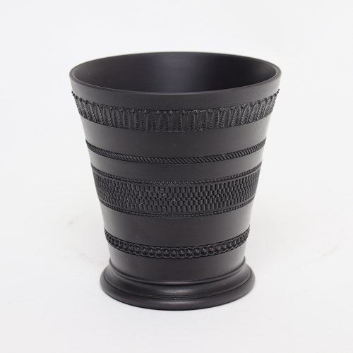 Engine Turned Wedgwood Black Basalt Vase