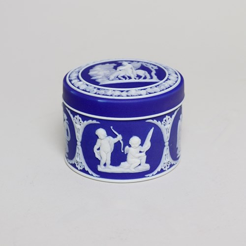 Wedgwood, Blue Jasper, Circular Trinket Box