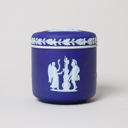 Wedgwood Dark Blue Jasper Jar And Cover