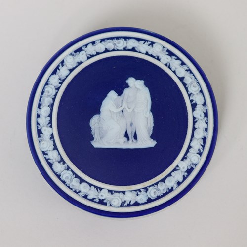 Wedgwood Dark Blue Jasper Dip Trinket Box