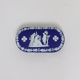 Wedgwood Dark Blue Jasper Match Box...