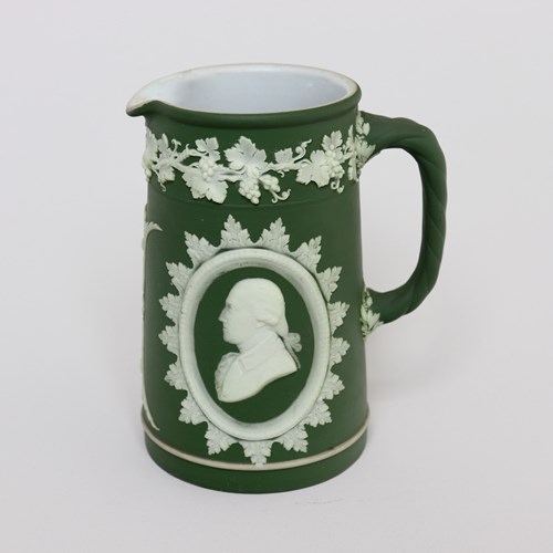 Wedgwood Dysart Green Jasper Jug Decorated With Portraits