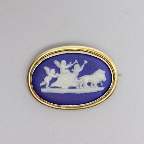 Wedgwood Dark Blue Jasper Brooch C.1820