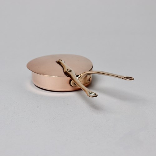 Miniature French Copper Saute Pan And Cover