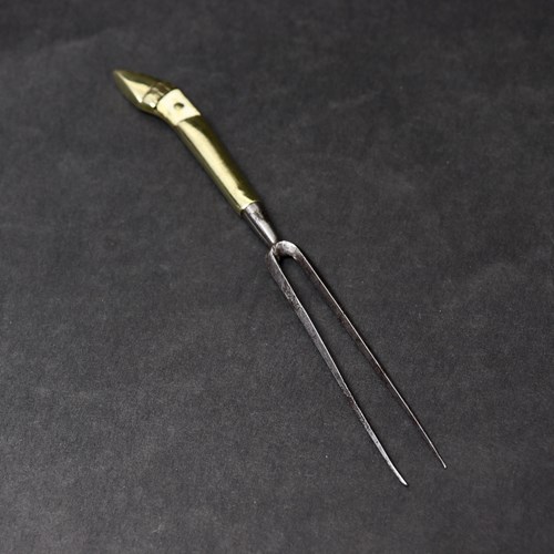 Unusual, Two Pronged Fork With Hoof Handle