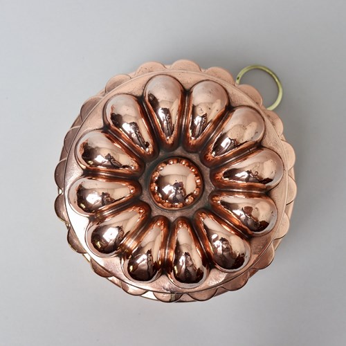 French Copper Mould With Stylised Flower Top