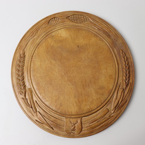 Beechwood Breadboard Carved With A Family Crest