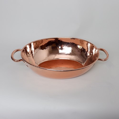 Unusual Oval Copper Preserve Pan