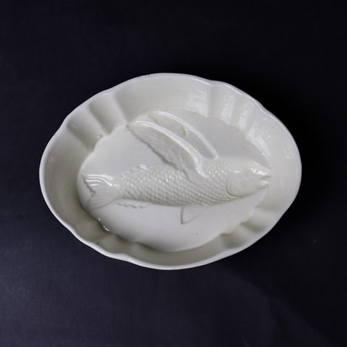 18Th Century Creamware Jelly Mould Depicting A Flying Fish