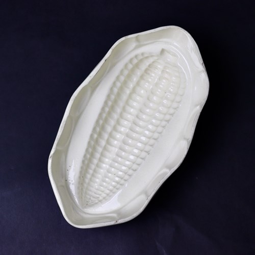 18Th Century Creamware Mould With Corn Cob To Base