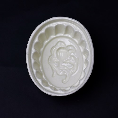 Small 18Th Century Creamware Mould With Orchid To Base