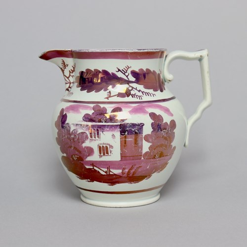 Pink Lustre "House Pattern"Jug