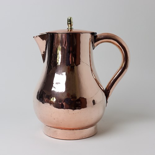 19Th Century, French Copper, Lidded Jug