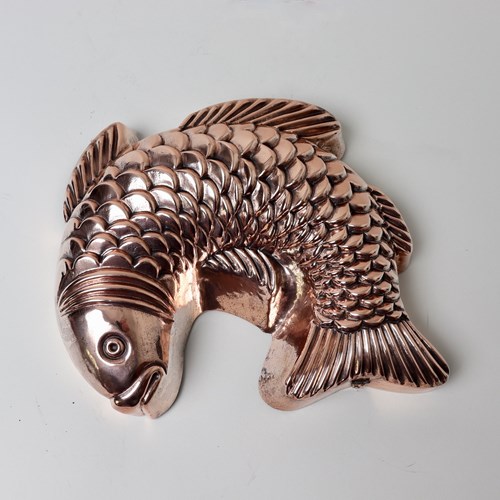 19Th Century Copper Mould In The Shape Of A Fish