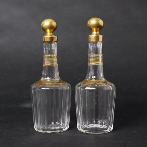 Pair Of 19Th Century, French Crystal Liqueur Decanters