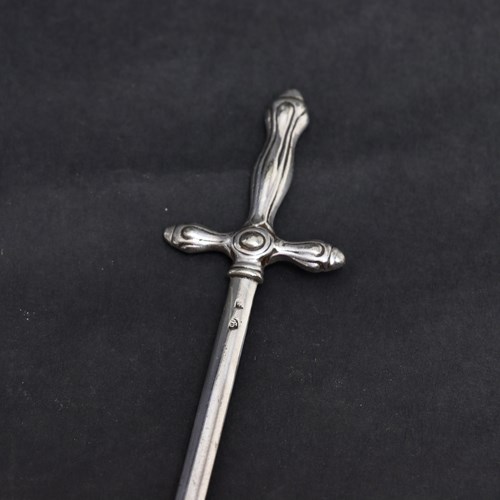 Silver Plated Skewer With Sword Shaped End