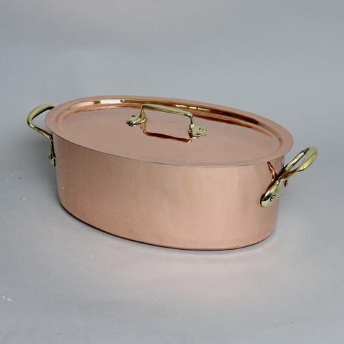 Good Quality Belgian Copper Casserole With Drainer