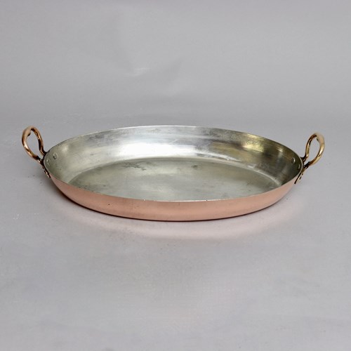 19Th Centuryt, French Copper, Oval Gratin Dish