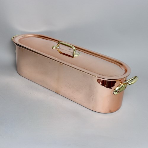 Large Belgian Copper Salmon Kettle By H. Pommier