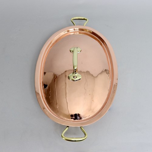 Belgian Copper Lidded Gratin Dish By H. Pommier