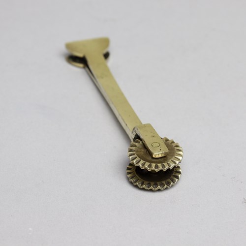 Victorian Brass Pastry Tool With Double Wheel