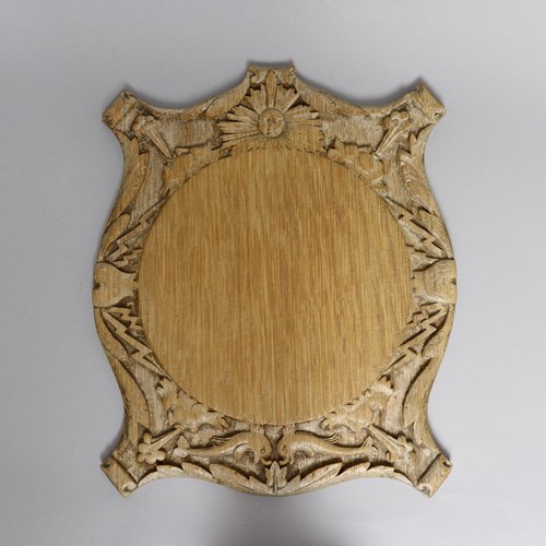 Rare Oak Breadboard Carved With The Sun And The Winds