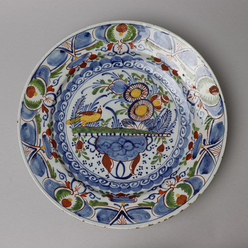Bodly Decorated, 18Th Century, Dutch Delft Charger