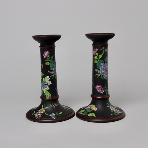 Pair Of Wedgwood Capriware Candlesticks