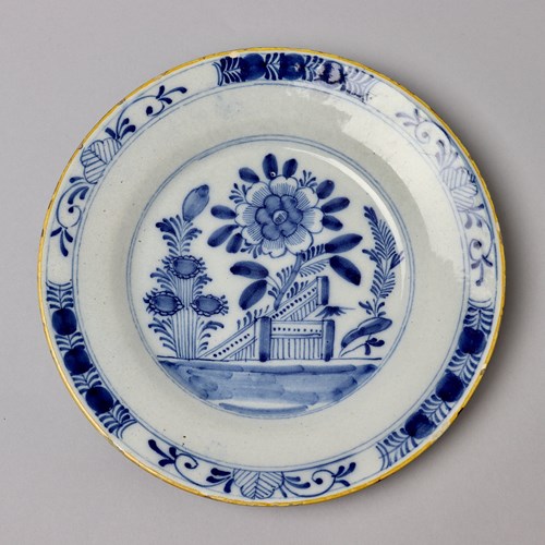 18Th Century, Blue & White, Dutch Delft Plate